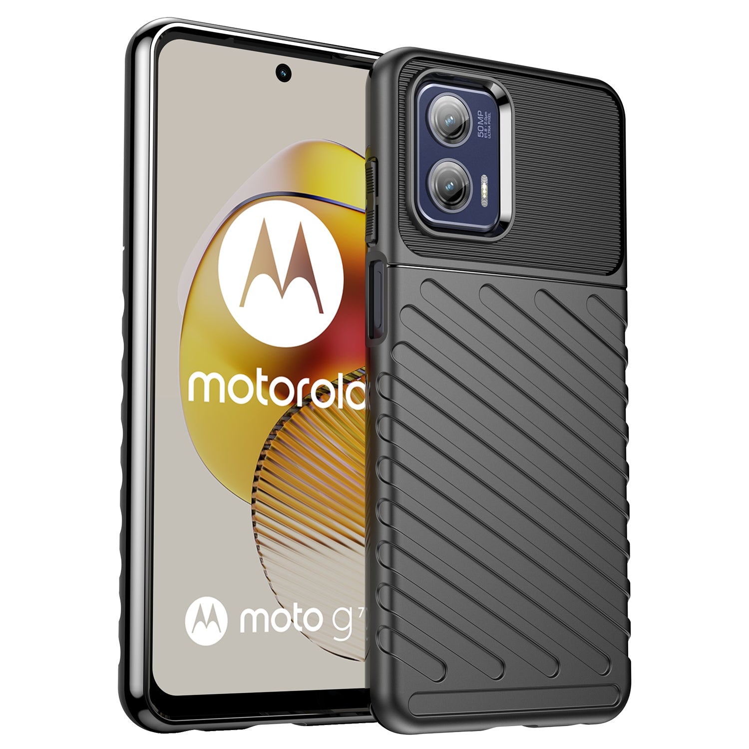 For Motorola Moto G73 5G Thunder Series Shockproof TPU Phone Case Thickened Twill Texture Cell Phone Case For Motorola Moto G73 5G Thunder Series Shockproof TPU Phone Case Thickened Twill Texture Cell Phone Case